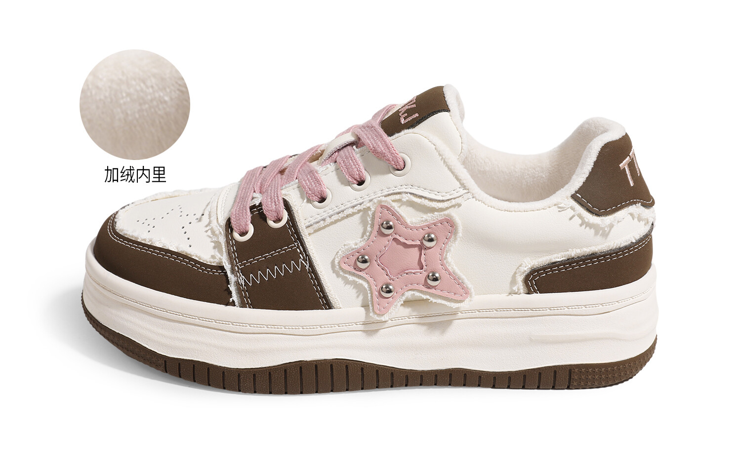 

Кроссовки TTKJ Skateboarding Shoes Women's Low-top, цвет Panda color velvet (one size larger)
