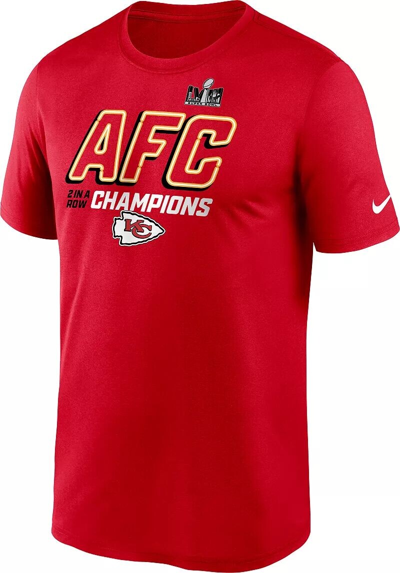 

Мужская футболка Nike AFC Conference Champions 2024 Kansas City Chiefs Iconic Legend