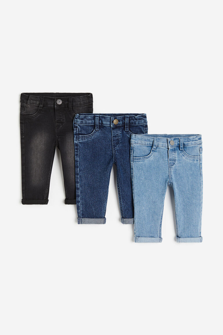 

Комплект из 3 джинсов comfort stretch скинни H&M, синий