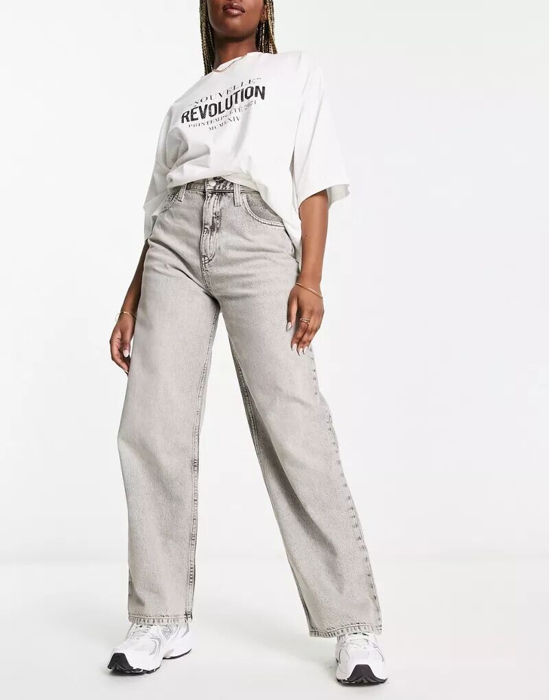 

Серые свободные джинсы с завышенной талией Calvin Klein