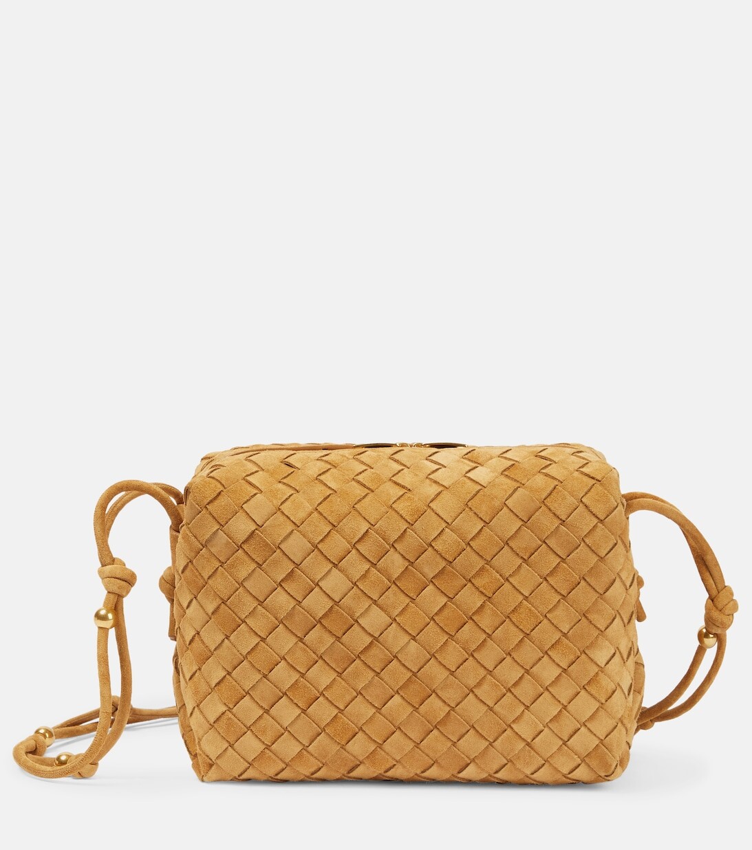 

Маленькая замшевая сумка через плечо с петлей Bottega Veneta, коричневый