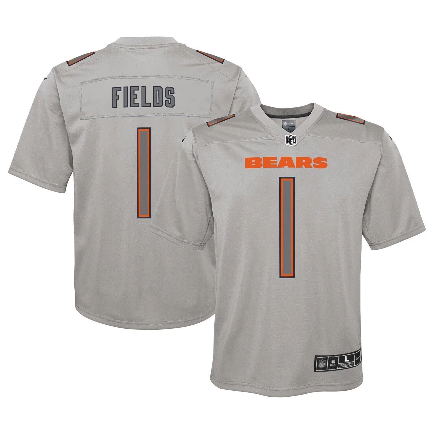 

Молодежная игровая майка Nike Justin Fields Grey Chicago Bears Атмосфера Nike