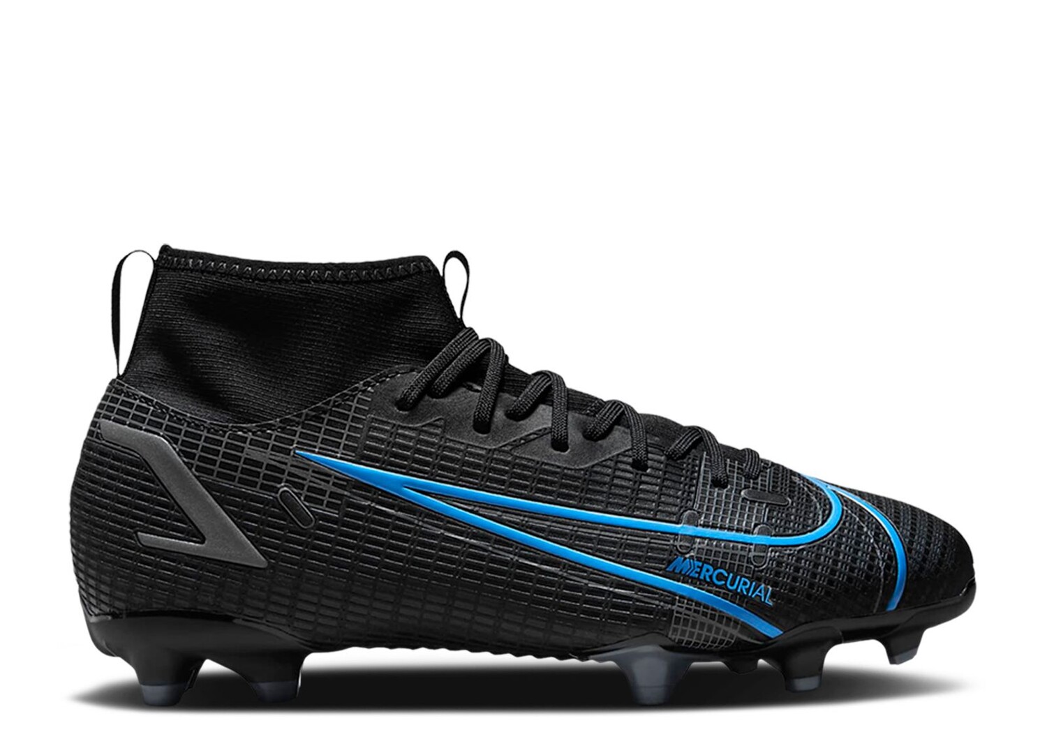 кроссовки nike mercurial superfly 8 academy ic gs black photo blue черный Кроссовки Nike Mercurial Superfly 8 Academy Mg Gs 'Black Photo Blue', черный