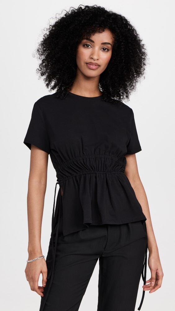 

Футболка Proenza Schouler White Label Ruched Side Tie, черный