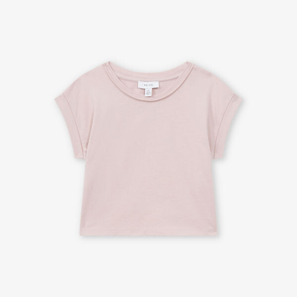 

Укороченная махровая футболка из хлопка 13-14 лет Reiss, розовый