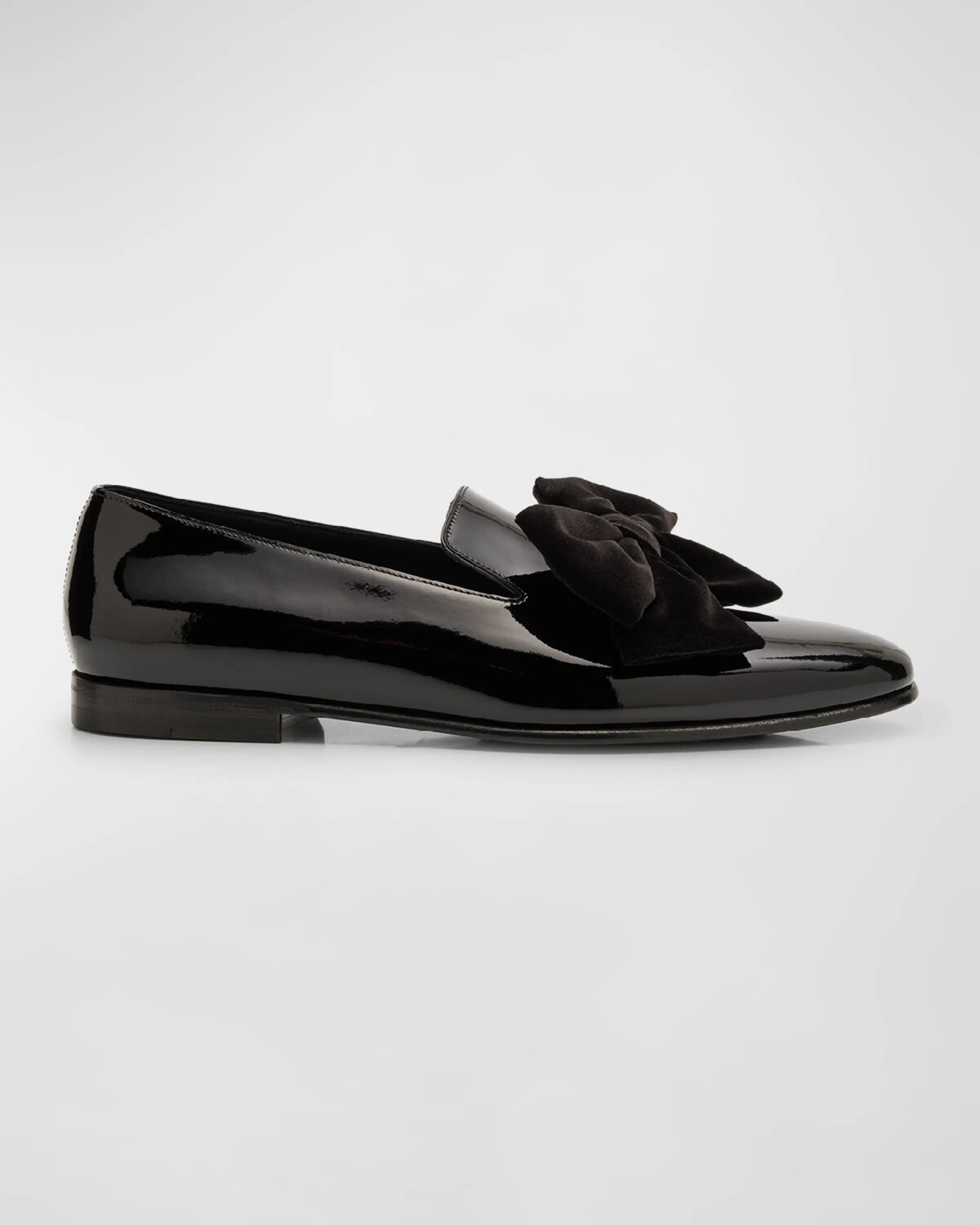 

Мужские лакированные лоферы Janser с бархатным бантом Manolo Blahnik, черный