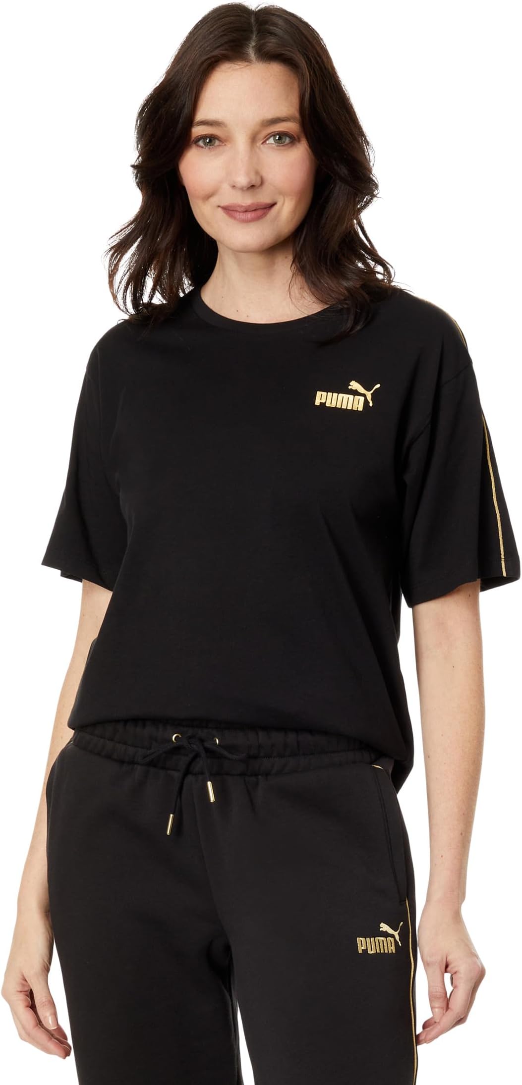 Брюки Essentials+ Minimal Gold Sweatpants PUMA, цвет Puma Black