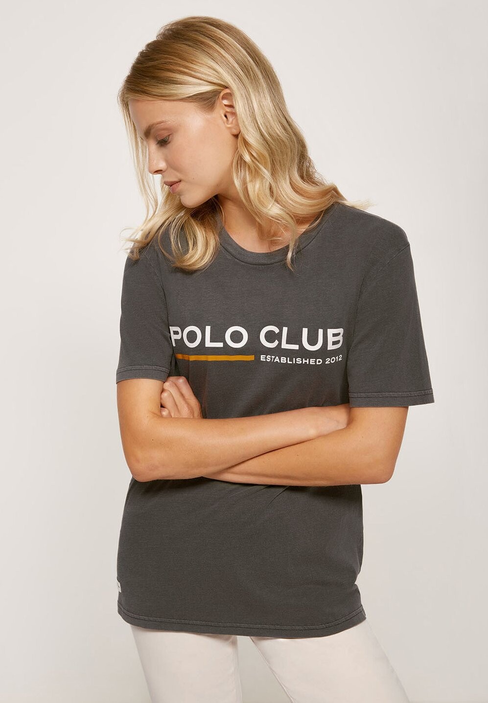 

Футболка с принтом Polo Club, серый