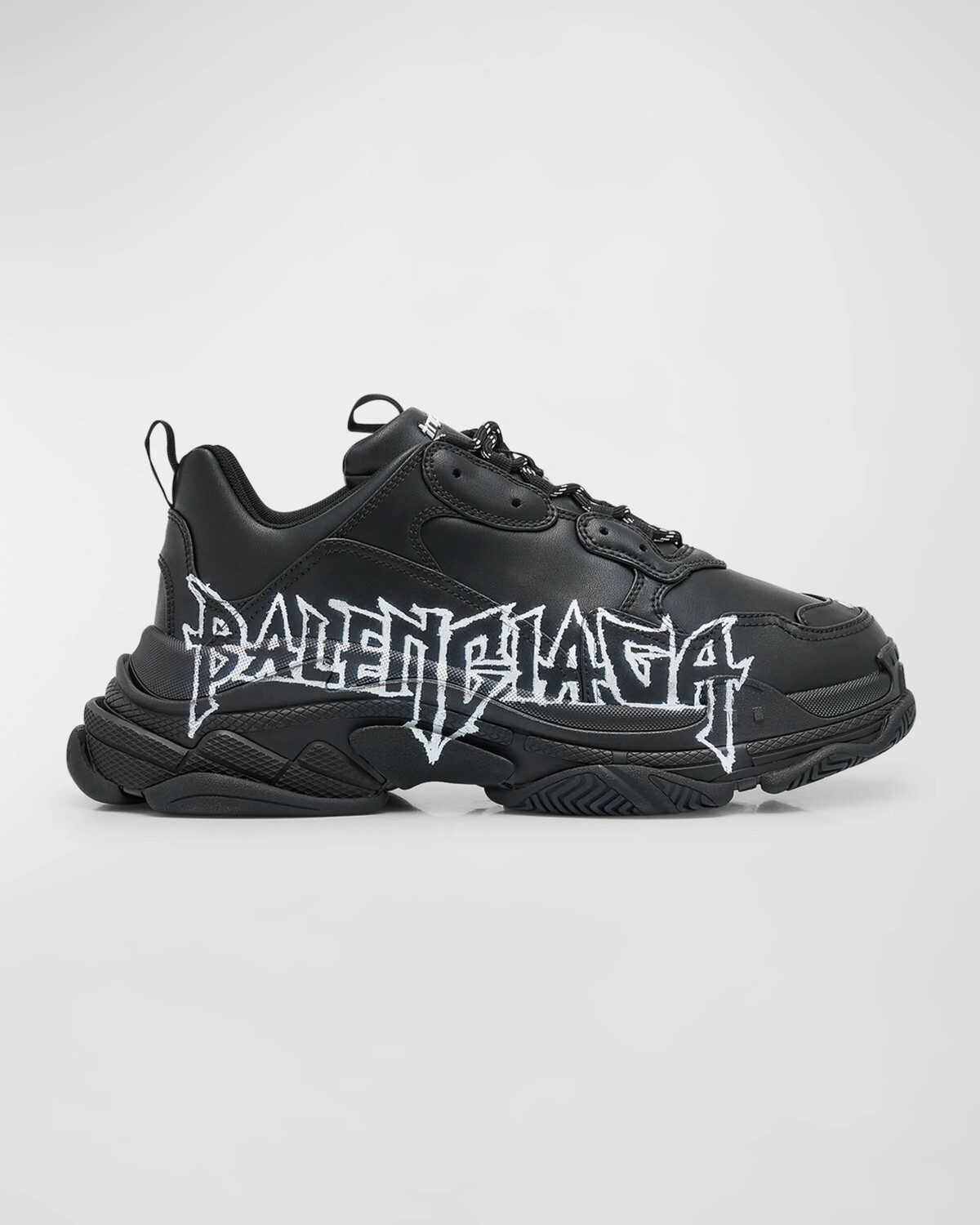

Мужские модные кроссовки из металлической кожи Triple S DIY Balenciaga, цвет 1090 Black/White
