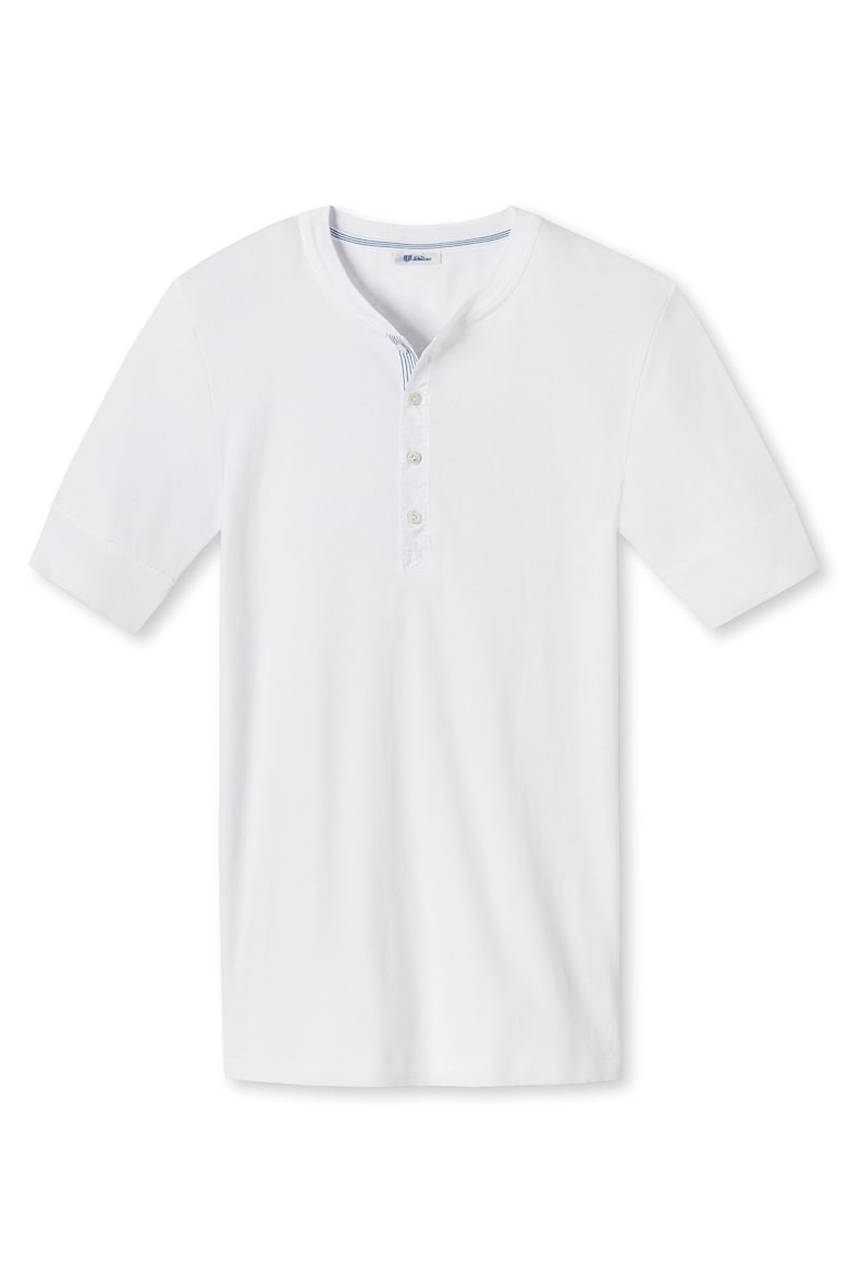 цена Хлопковая футболка с узором «хенли» Schiesser Revival, белый