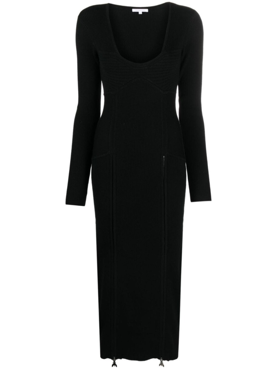 

Patrizia Pepe ribbed zip-details midi dress, черный
