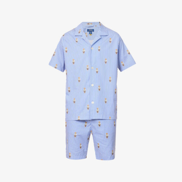 

Хлопковая пижама в полоску Polo Bear Polo Ralph Lauren, белый