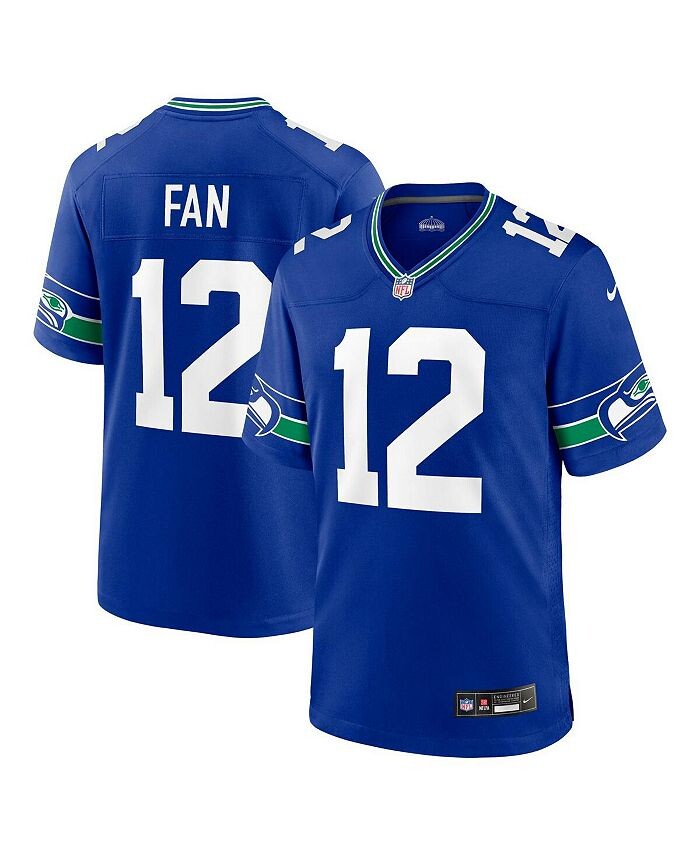 

Мужская футболка 12th Fan Royal Seattle Seahawks Throwback Player Game Jersey Nike, синий