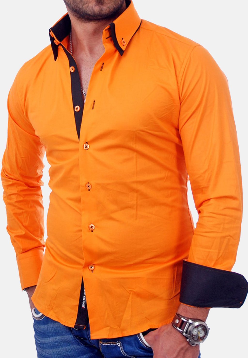 Рубашка Reslad, цвет orange/schwarz