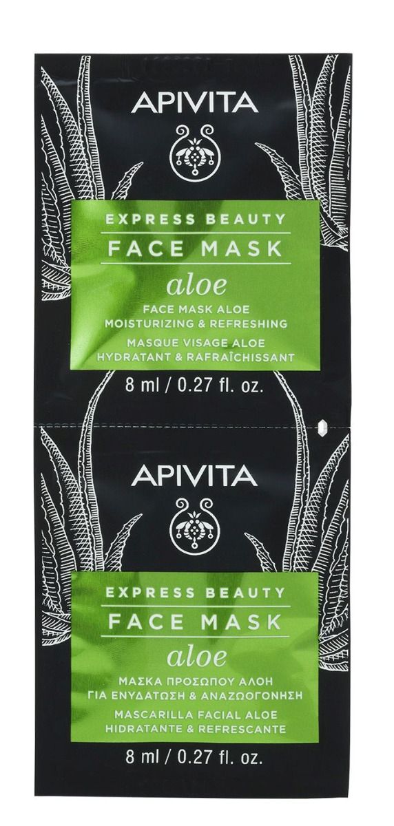 цена Apivita Express Beauty Aloe медицинская маска, 2 шт.