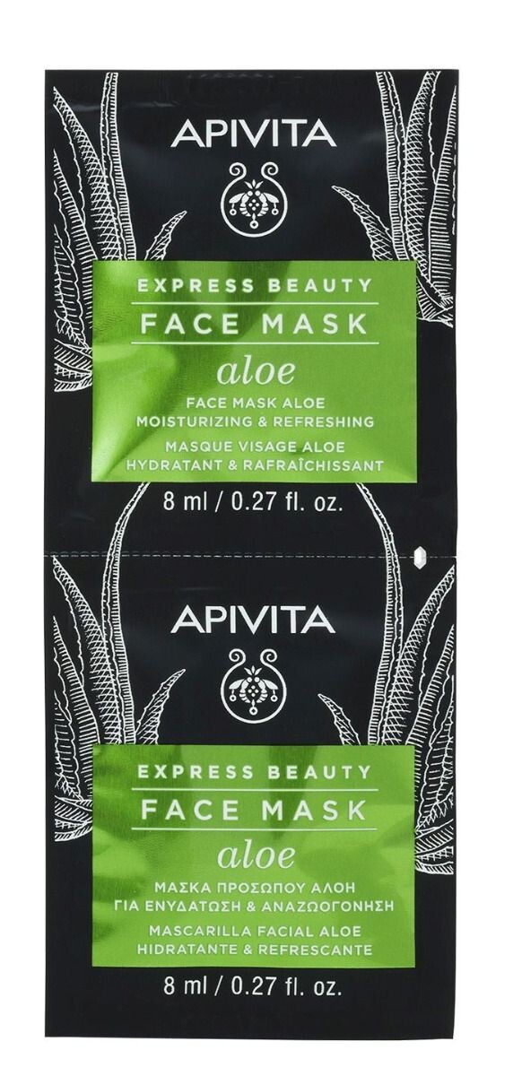 цена Apivita Express Beauty Aloe медицинская маска, 2 шт.