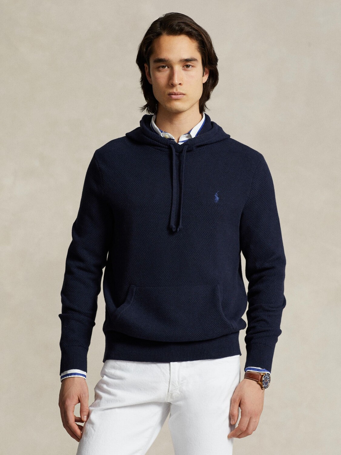 

Хлопковая толстовка Polo с тканой строчкой Ralph Lauren, темно-синий
