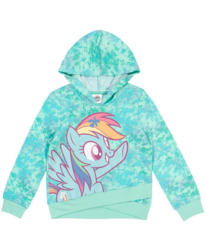 Пуловер из махровой ткани Rainbow Dash для девочек, толстовка-перекресток с капюшоном для малышей и больших детей My Little Pony, синий жемчужная аппликация с пайетками рэйнбоу дэш пони