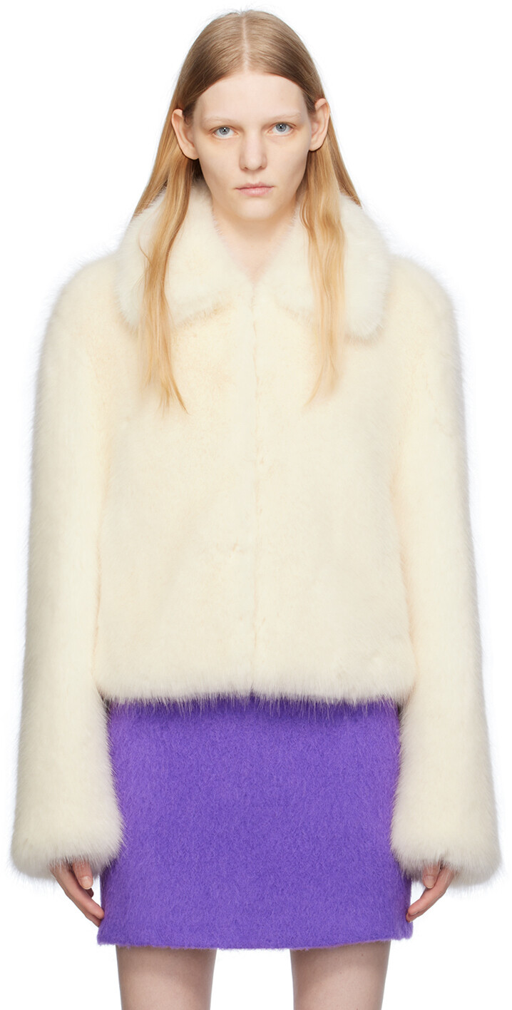 

MSGM Off-White Куртка из искусственного меха с крючками