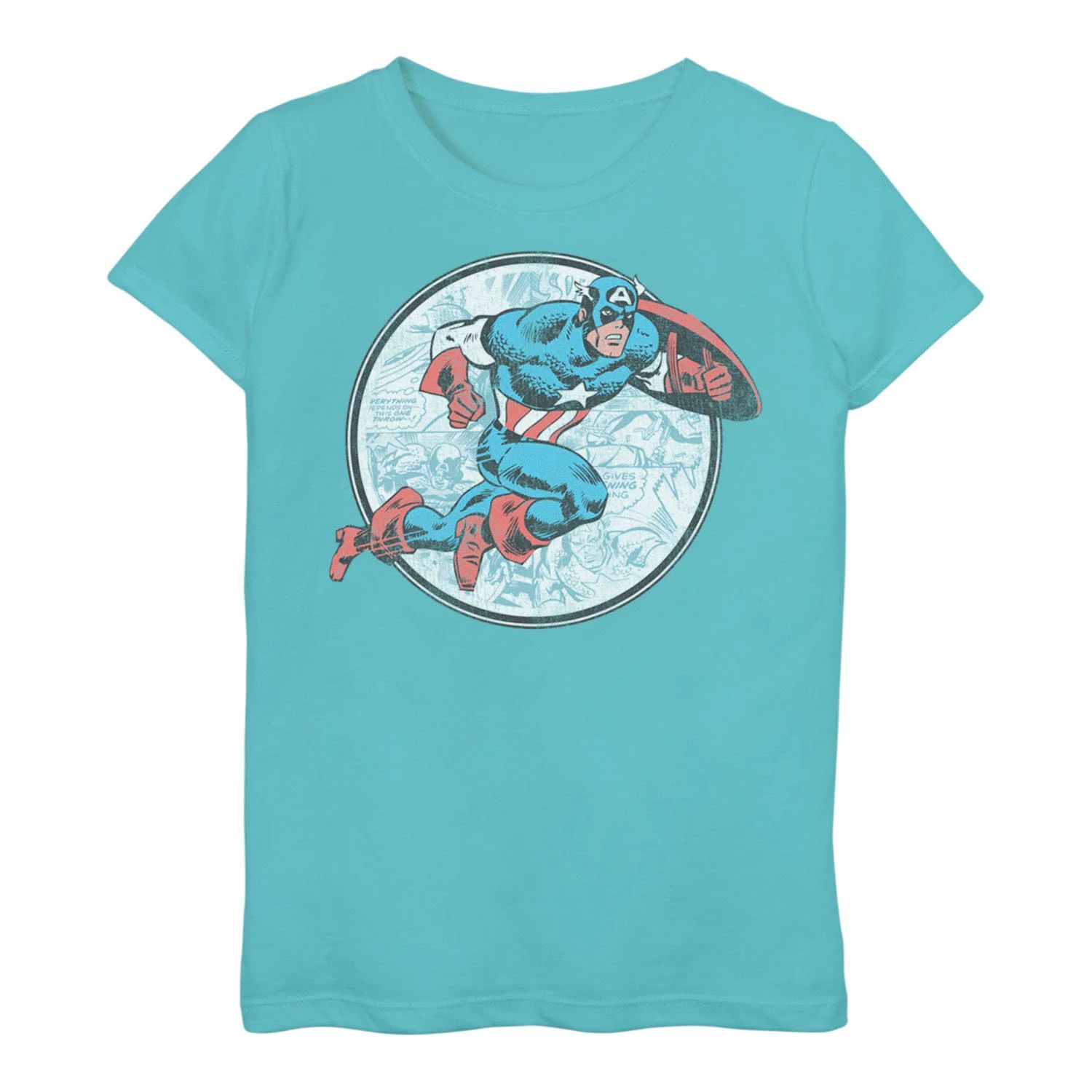 Футболка «Капитан Америка» для девочек 7–16 лет Licensed Character футболка marvel капитан америка с изображением бруклинского щита для девочек 7–16 лет licensed character