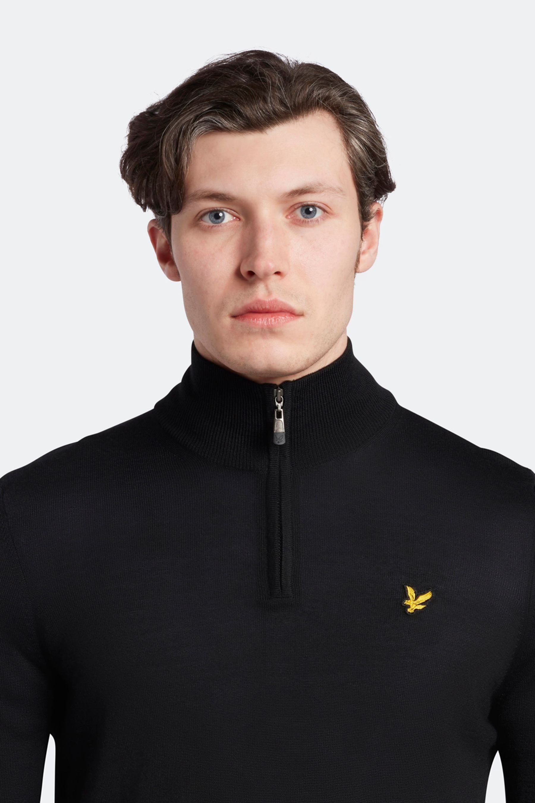 Свитер на молнии с воротником 3/4 Lyle & Scott, черный