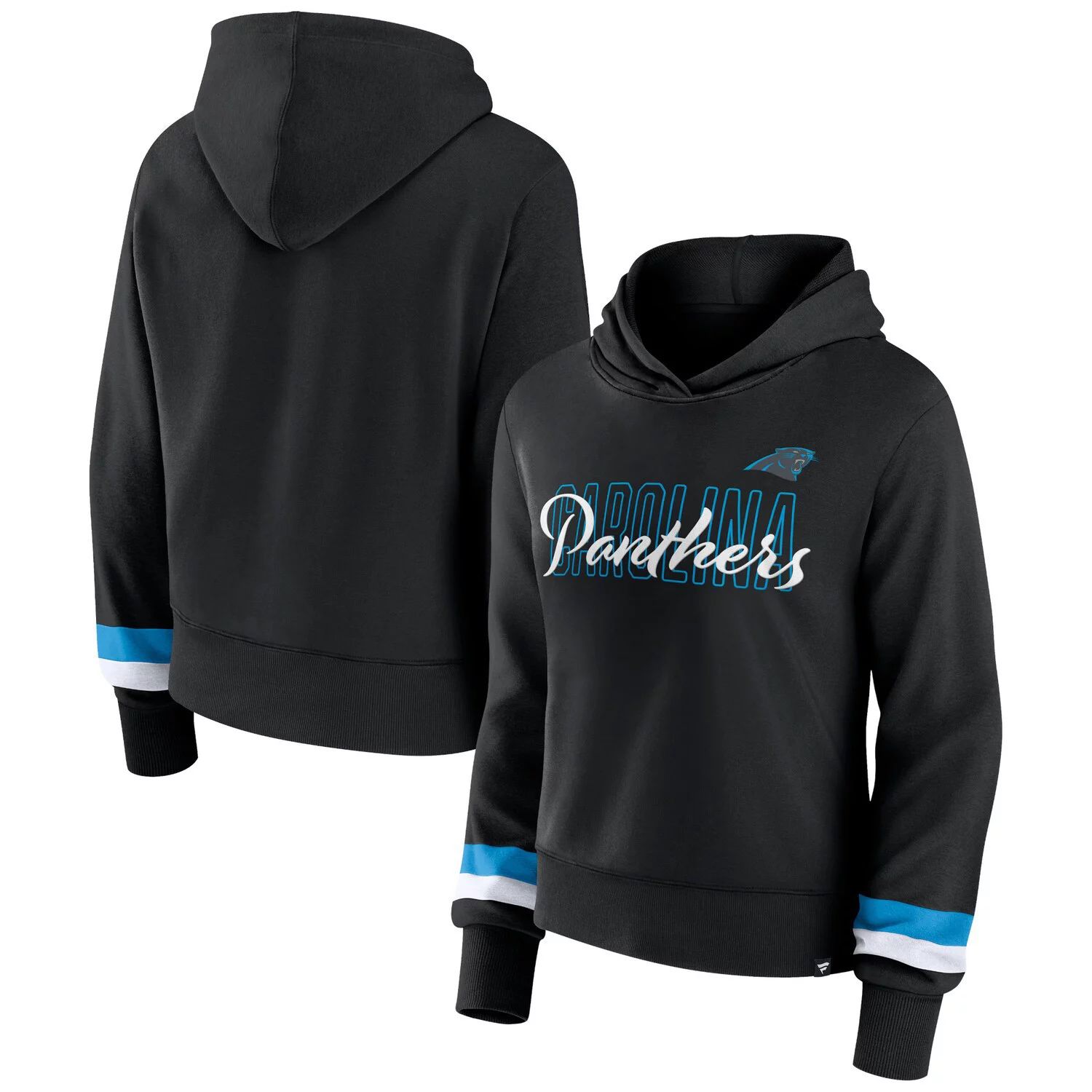 цена Женский пуловер с капюшоном Fanatics Black Carolina Panthers с капюшоном Fanatics