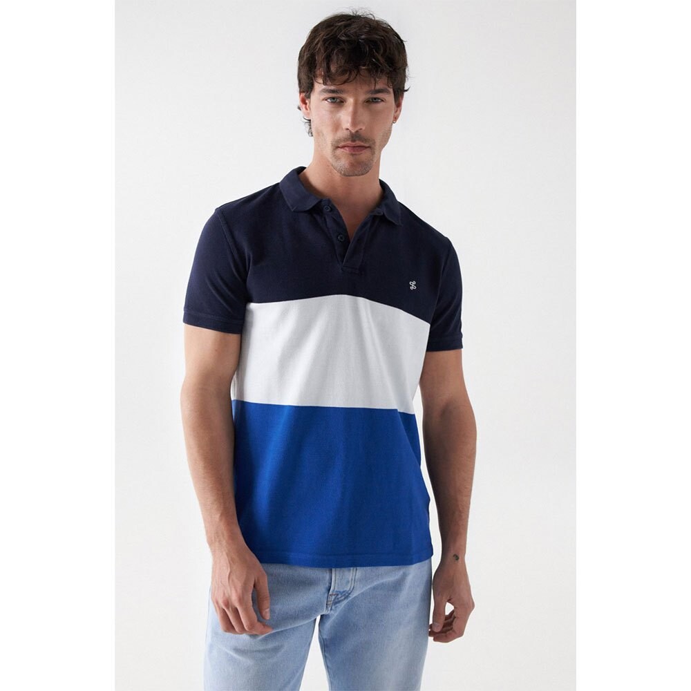 

Поло Salsa Jeans Color Block Piquet Regular Fit, синий