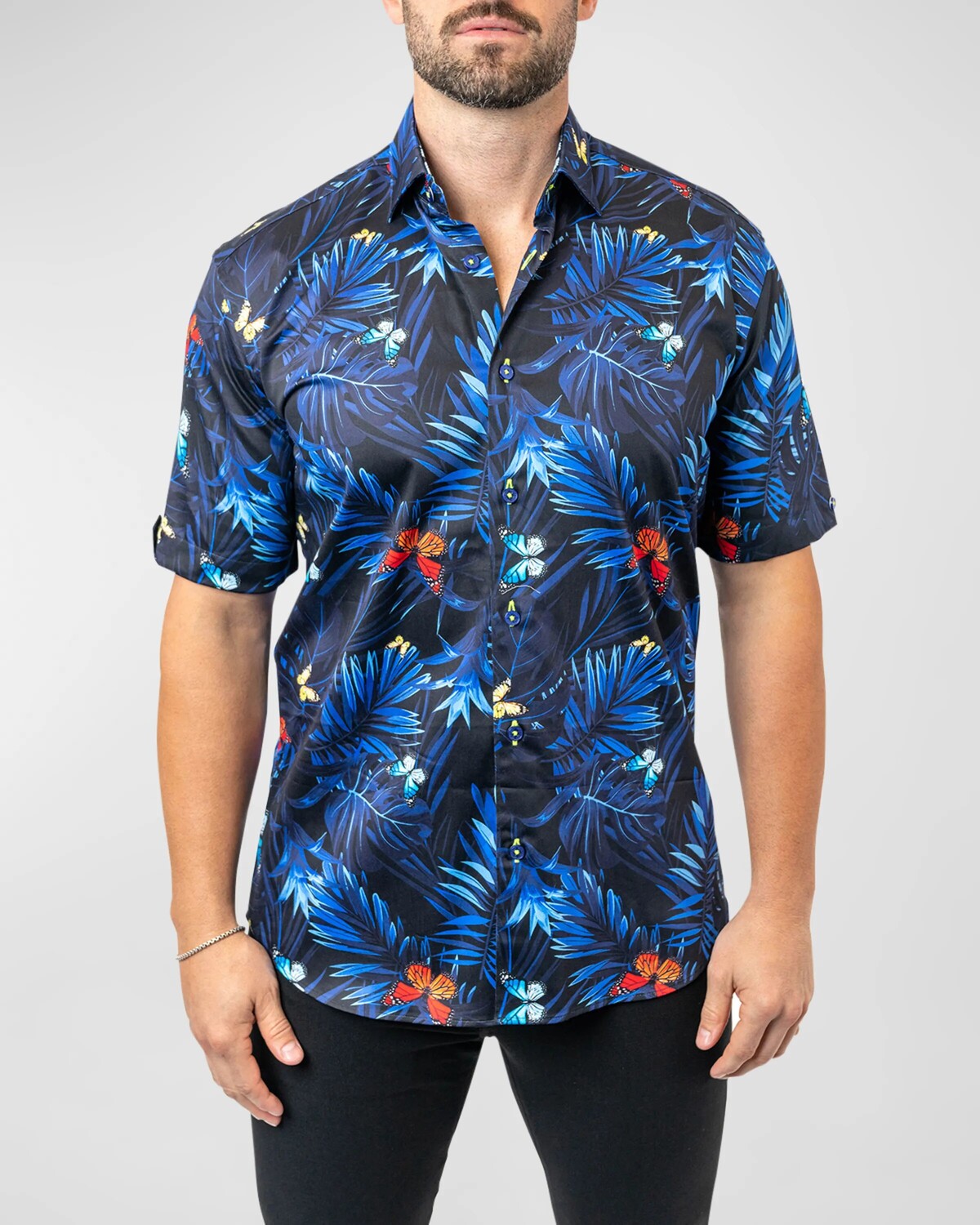 

Мужская спортивная рубашка Galileo Butterfly Palm Maceoo, цвет Black