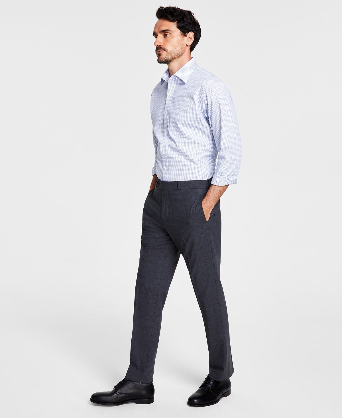 Мужские костюмные брюки классического кроя из эластичной шерстяной смеси Brooks Brothers брюки из смесовой шерсти beatrice b серый