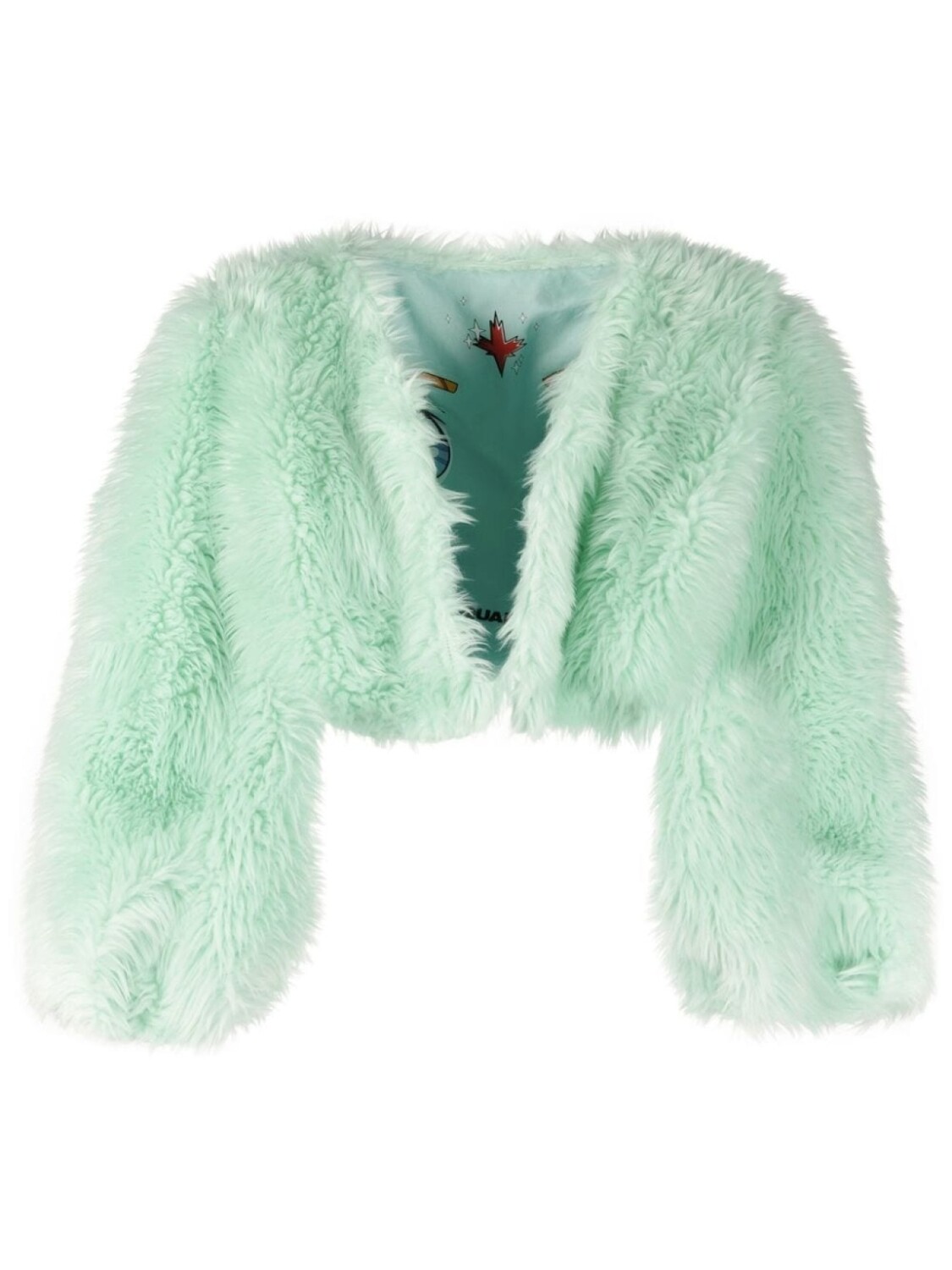 Укороченная куртка из искусственного меха Dsquared2, зеленая