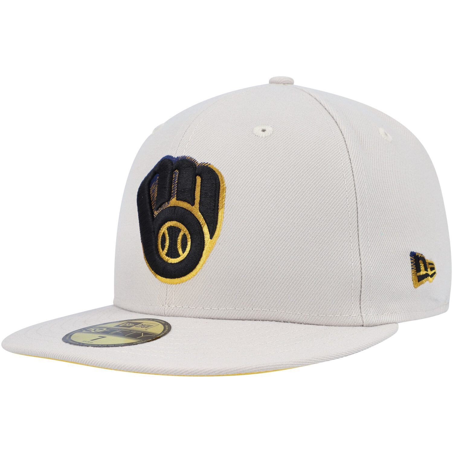 

Мужская облегающая шляпа New Era цвета хаки Milwaukee Brewers Stone Dim 59FIFTY