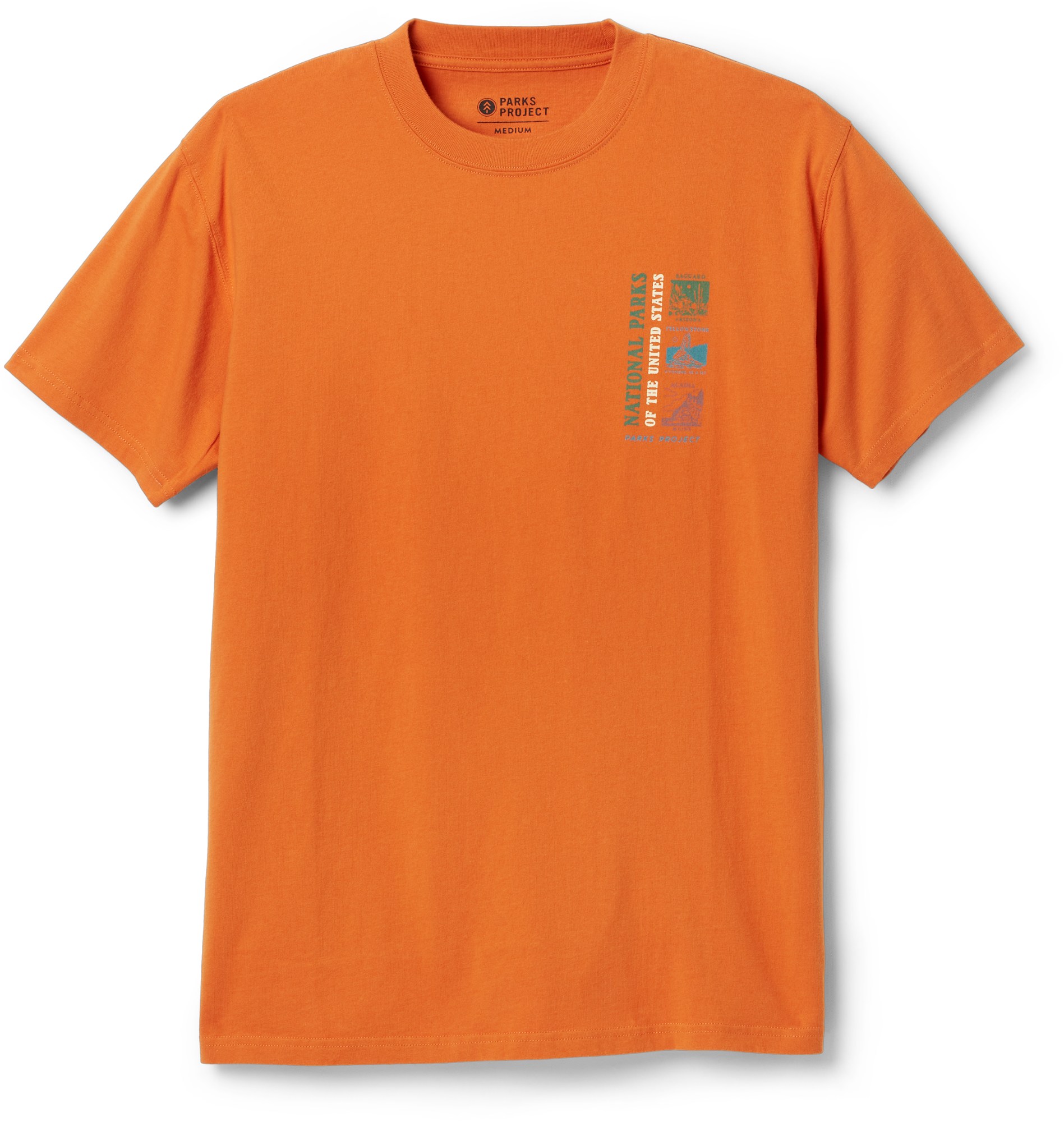 рубашка свободного кроя с длинными рукавами national parks женская parks project хаки Футболка с узором «Национальный парк» Parks Project, оранжевый