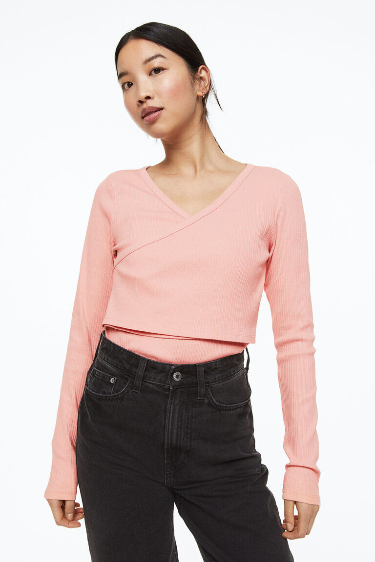 

Хлопковый топ для кормления H&M, розовый