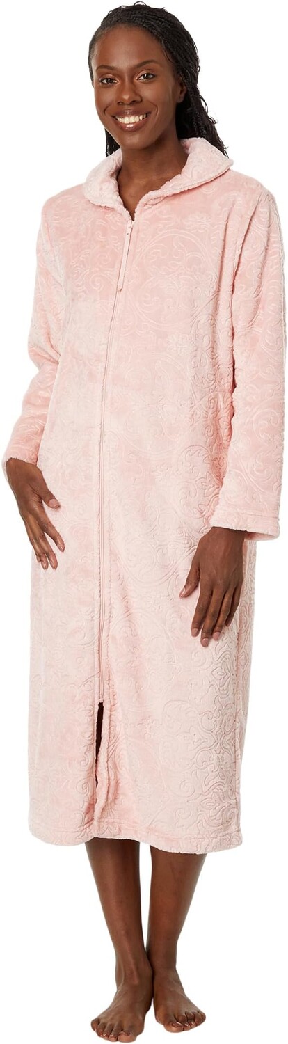 

Халат Long Sleeve 47" Shawl Collar Zip Robe Karen Neuburger, розовый