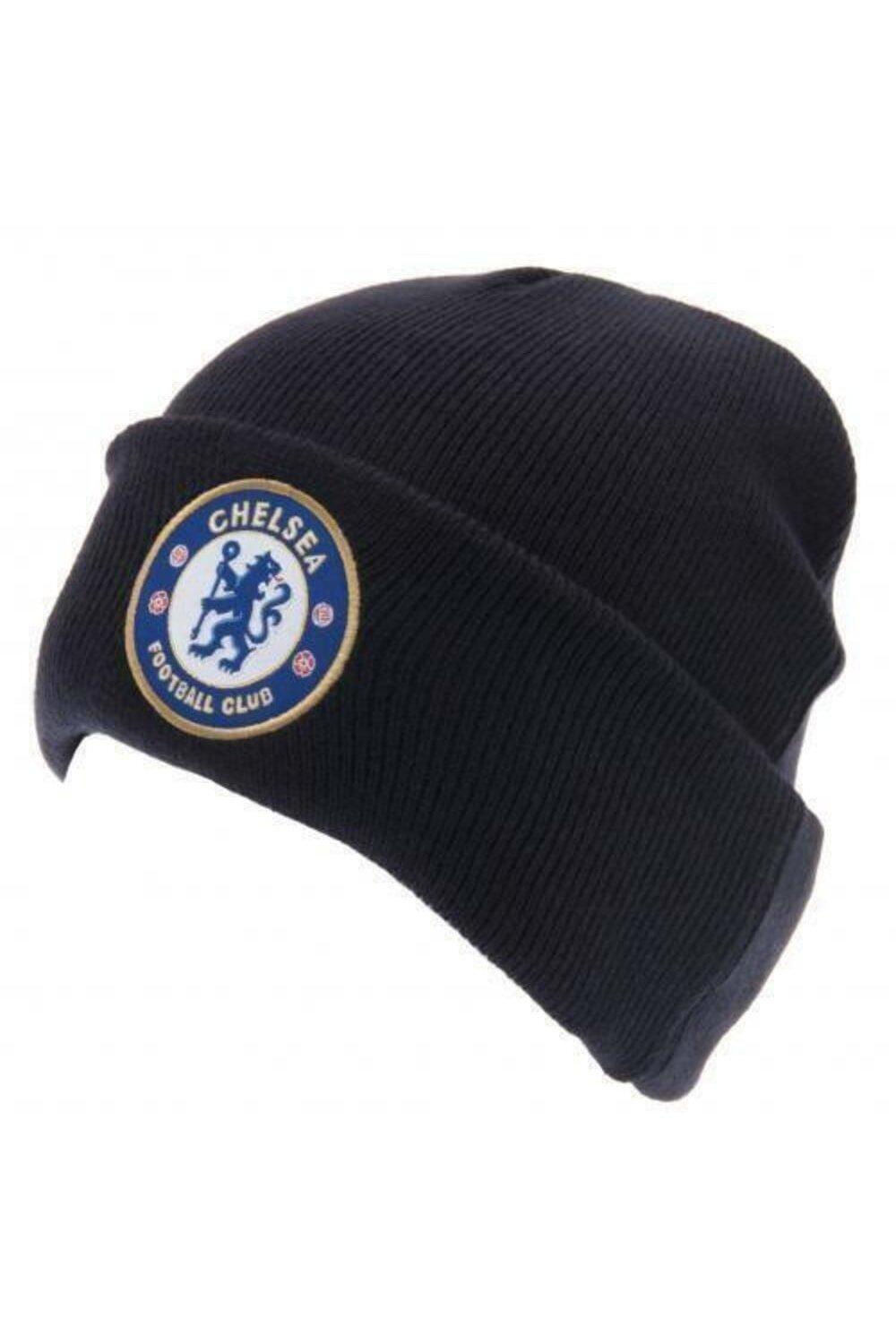 Официальная вязаная шапка с отворотом Chelsea FC, темно-синий шапка гриффиндор с гербом универсальный детский размер