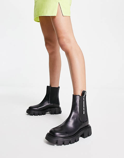 

Черные ботинки челси с лентой с логотипом Love Moschino