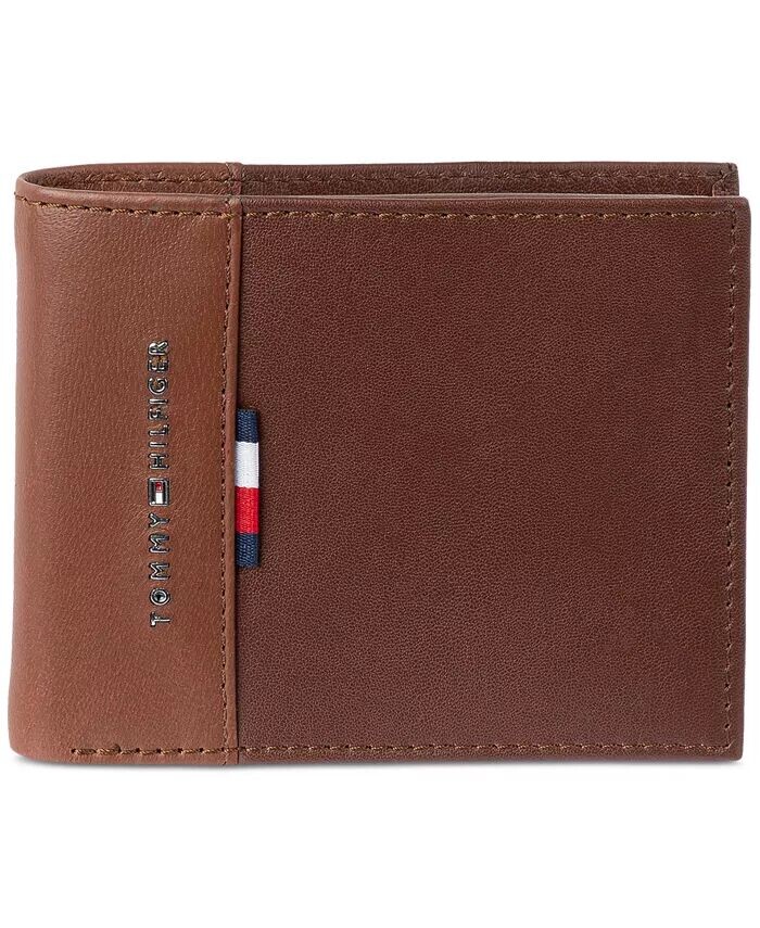 

Мужской кожаный двойной складной кошелек RFID Pop Color Tommy Hilfiger, бежевый