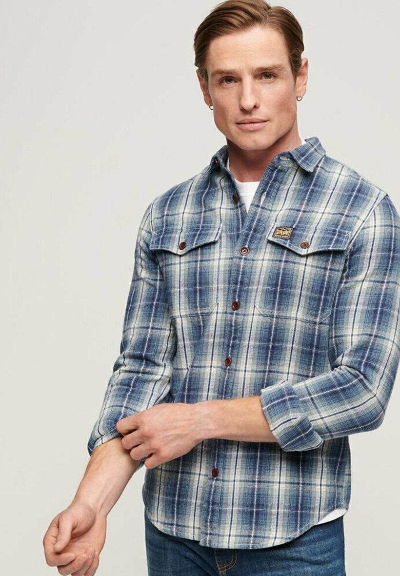 

Рубашка WORKER CHECK Superdry, цвет denim blue check
