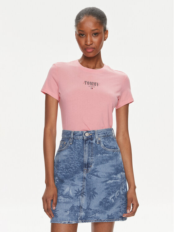 

Футболка узкого кроя Tommy Jeans, розовый