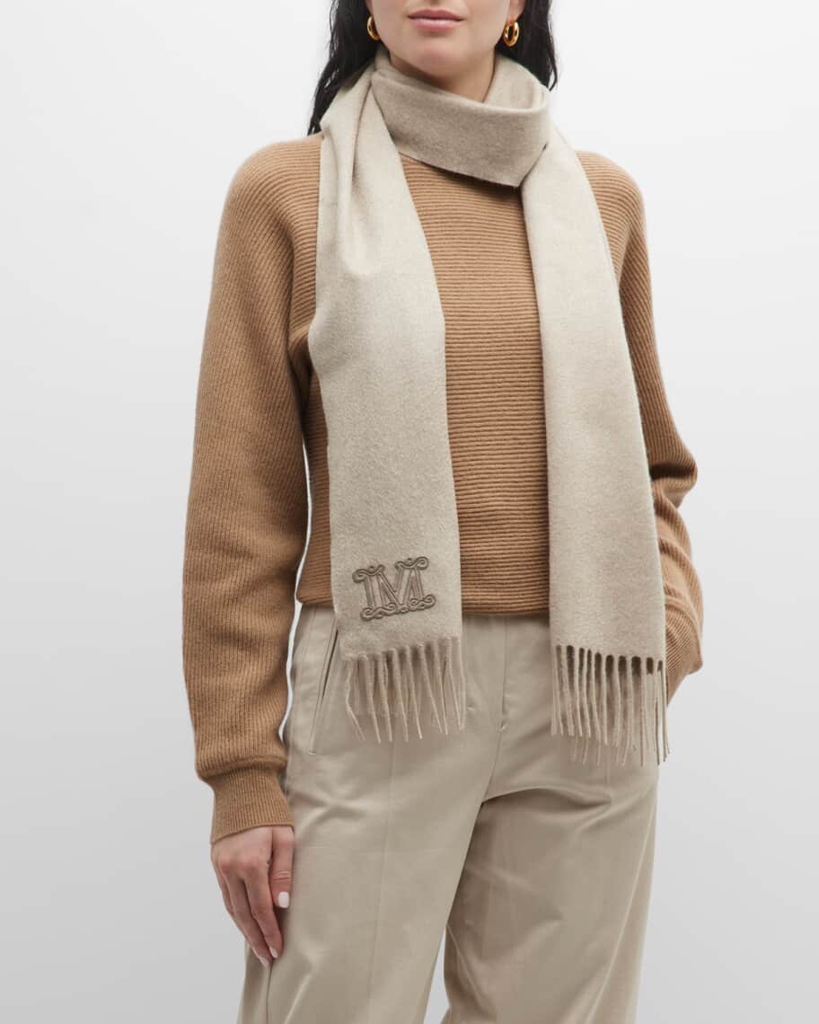 

Шерстяно-кашемировый шарф с монограммой Max Mara