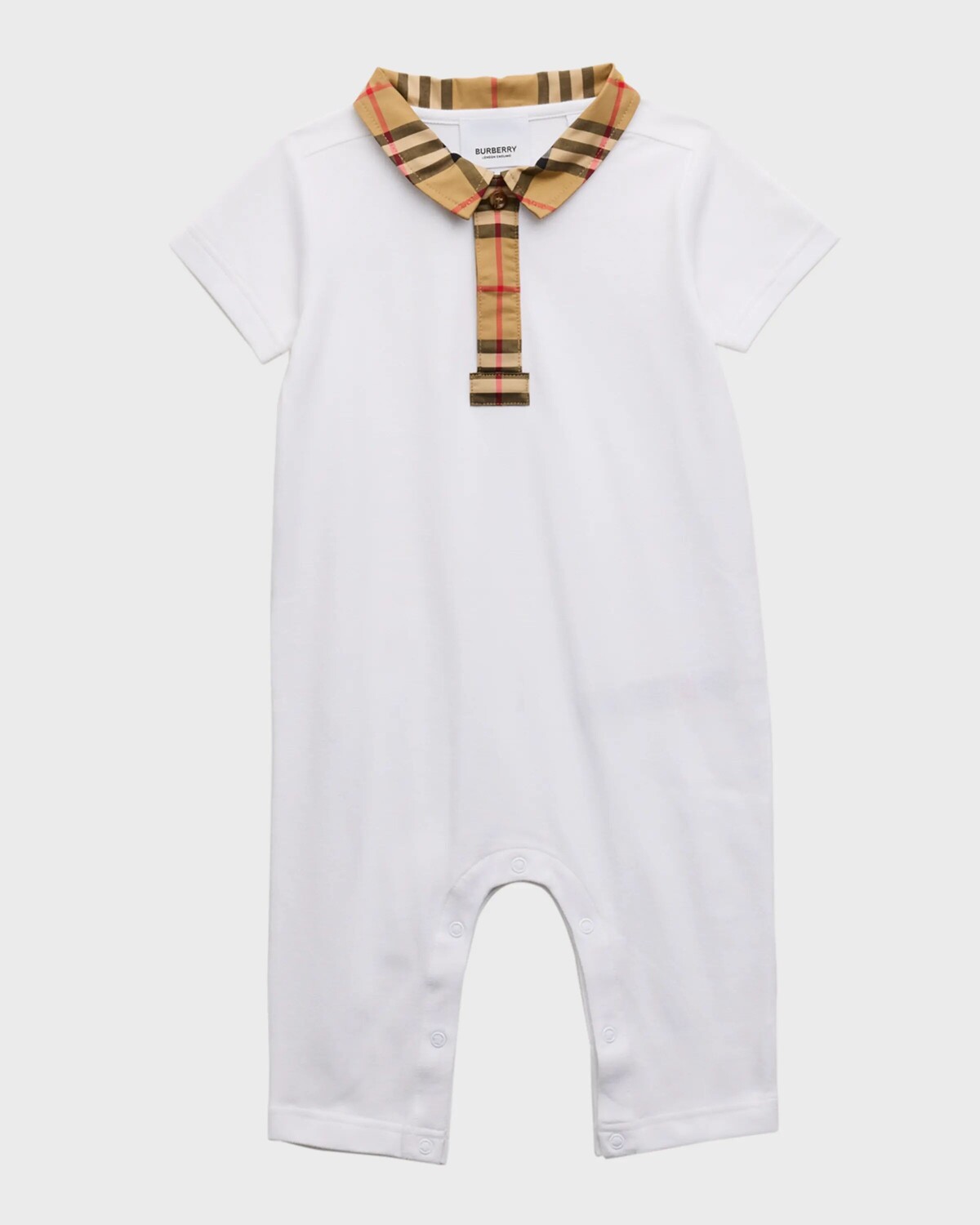 

Детский комбинезон-поло Charli в клетку, размер 1–18 м Burberry, цвет White