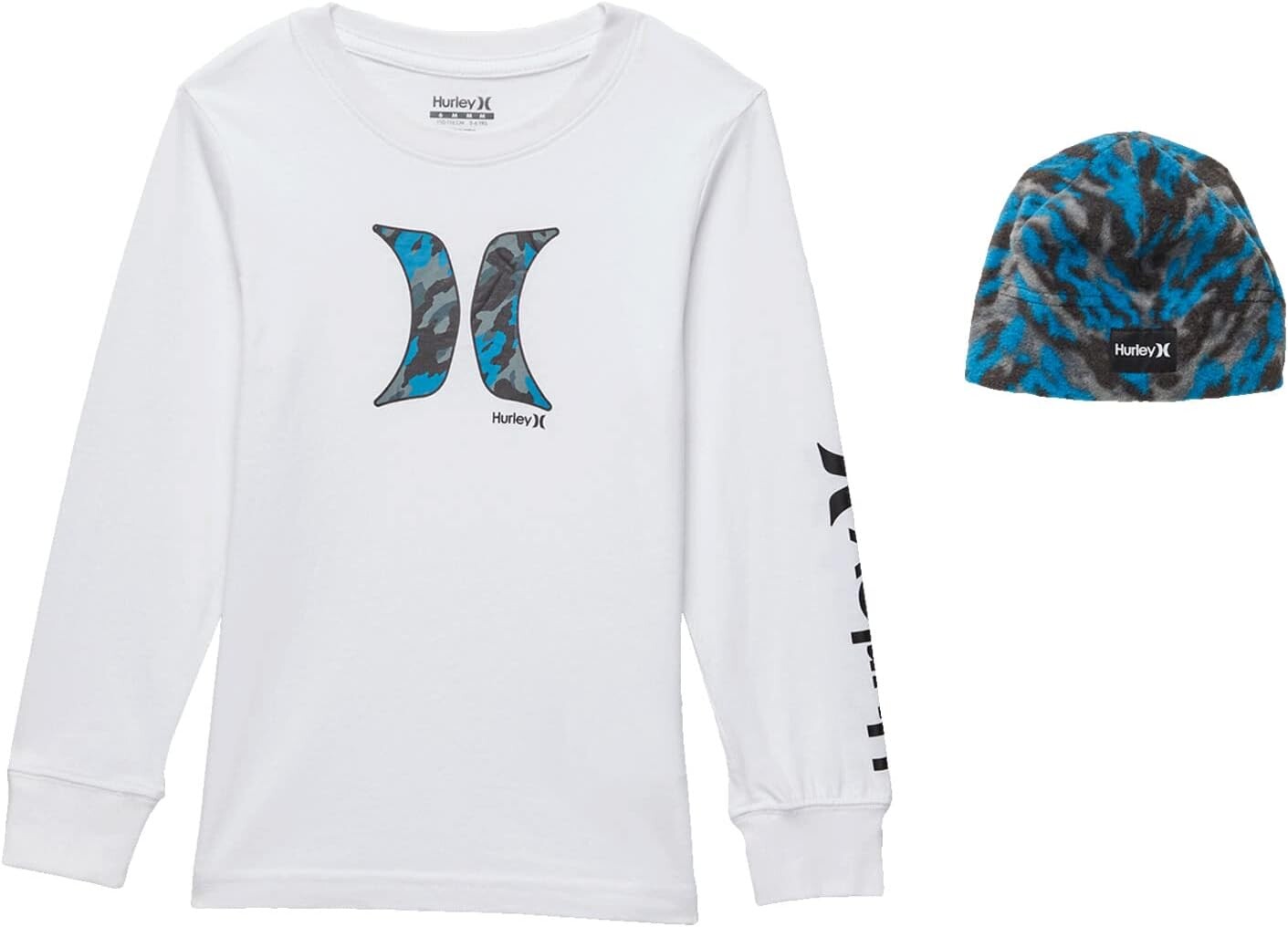 

Детский набор Hurley Icon Long Sleeve & Fleece Hat Set, белый