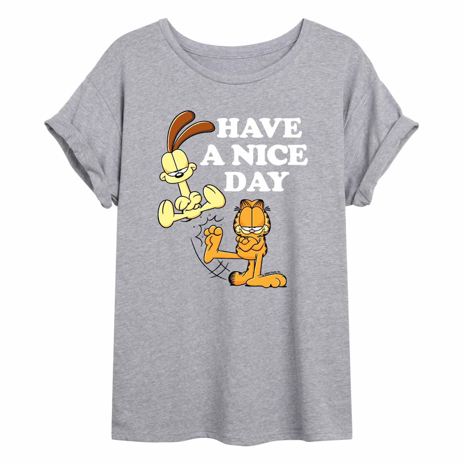 Струящаяся футболка Garfield для юниоров с надписью «Have A Nice Day» Licensed Character