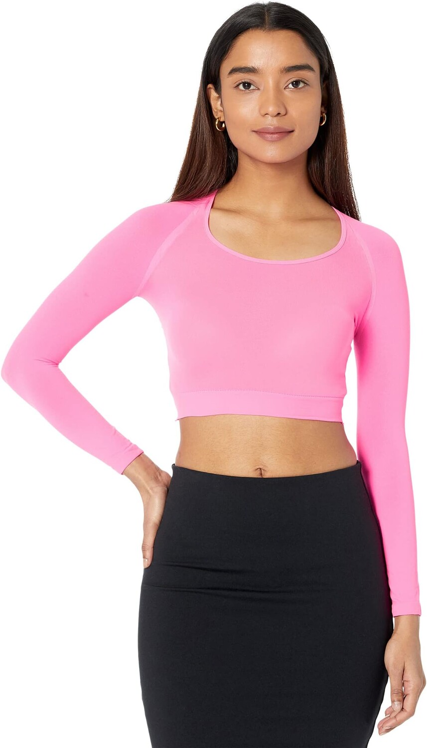 

Женские многослойные колготки SPANX с длинным рукавом, непрозрачные, цвет Highlighter Pink