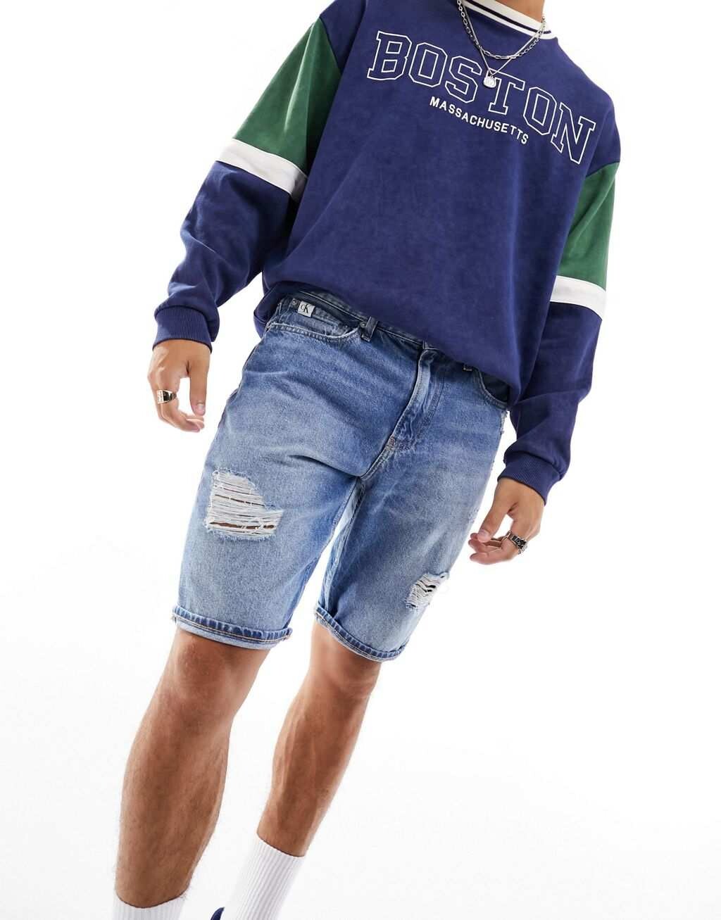 

Светло-голубые джинсовые шорты Calvin Klein Jeans cc Regular