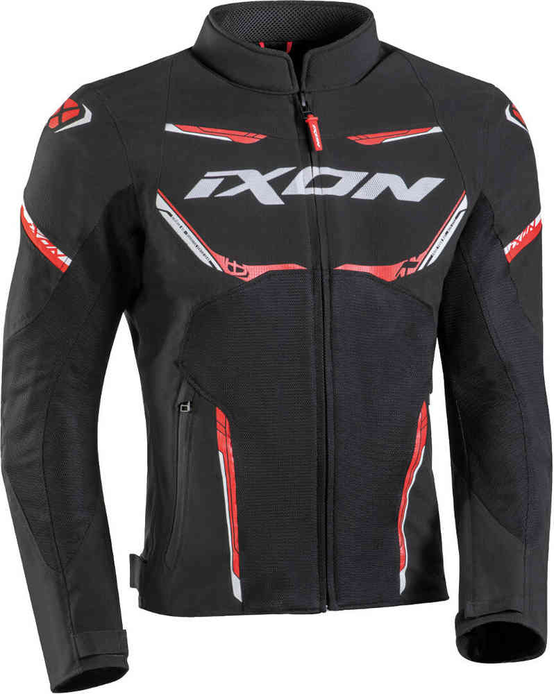 Мотоциклетная текстильная куртка Striker Air Ixon, черный/красный/белый
