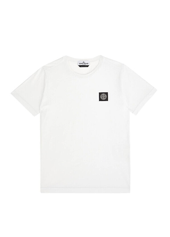 

Футболка для мальчика с логотипом цвета экрю Stone Island