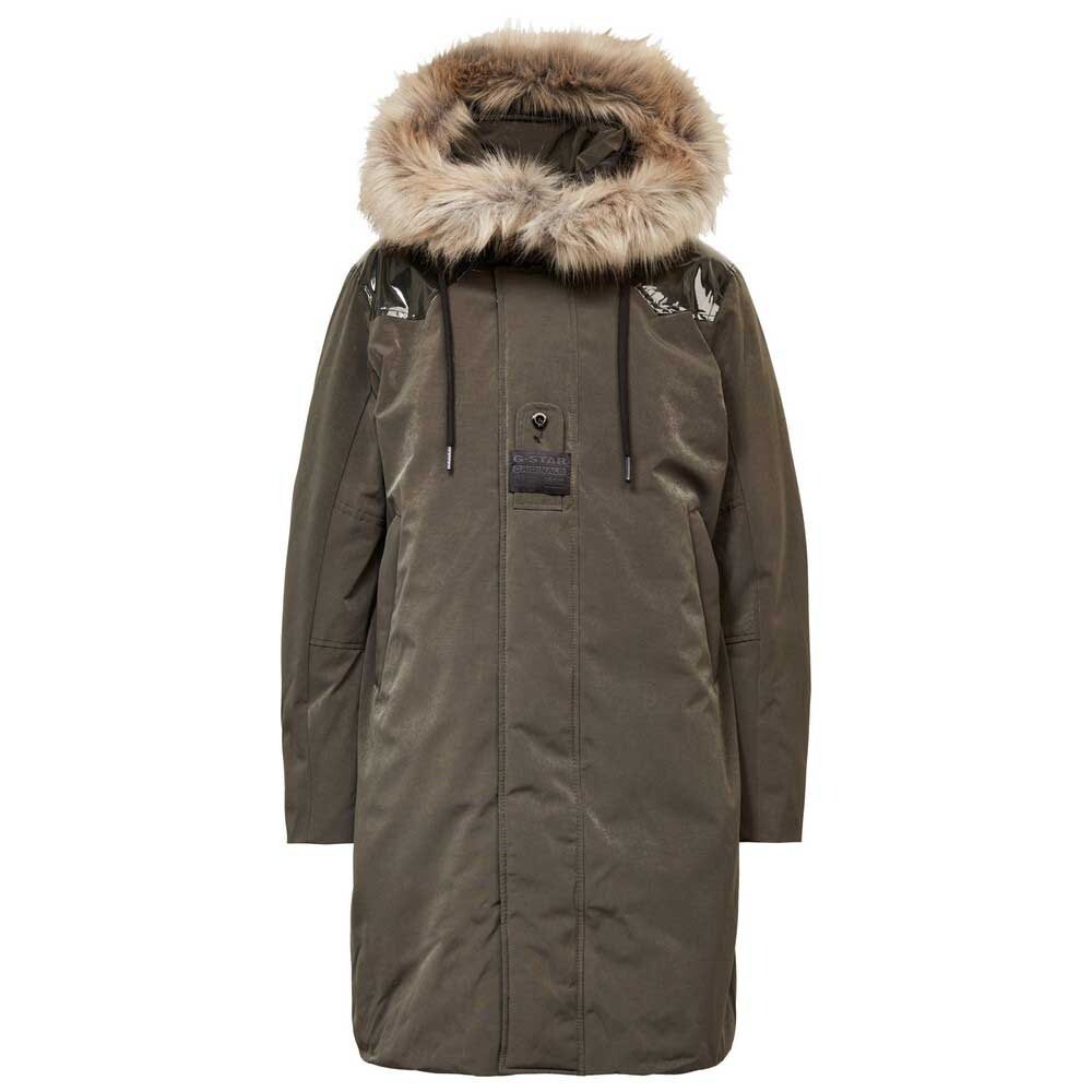 

Длинное пальто G-Star Tech Padded Faux Fur, серый