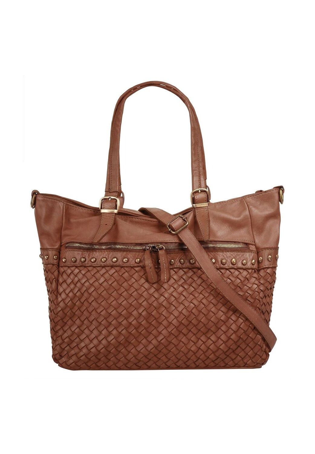 

Шопер, натуральная кожа, сделано в Италии Samantha Look, цвет Cognac