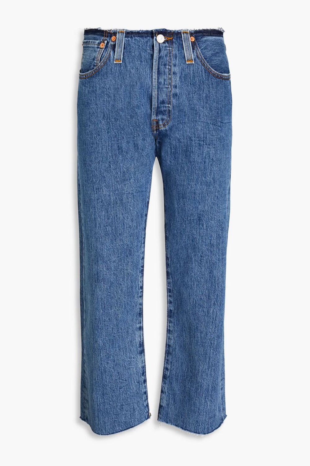 

Укороченные джинсы прямого кроя со средней посадкой Re/Done With Levi'S, средний деним